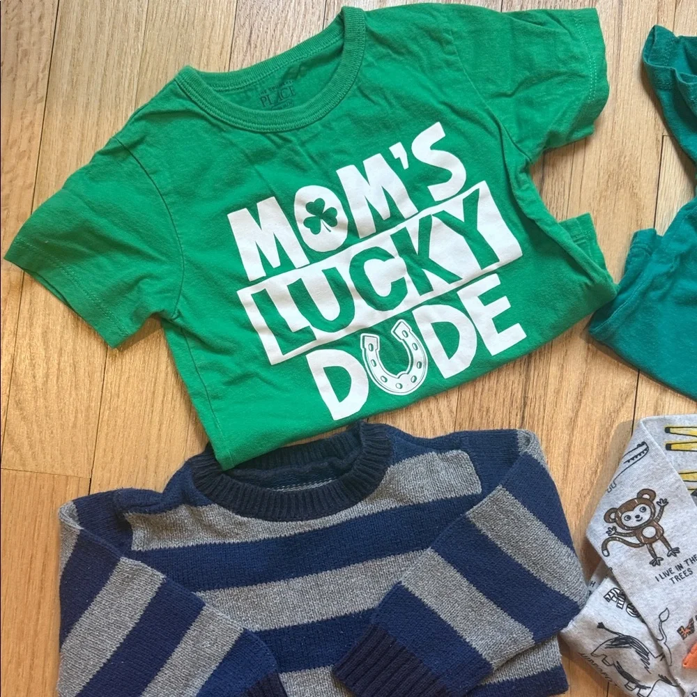 Bundle of Tops & PJ Set Green, Yellow, Plaid children’s place Gap Old Navy baby